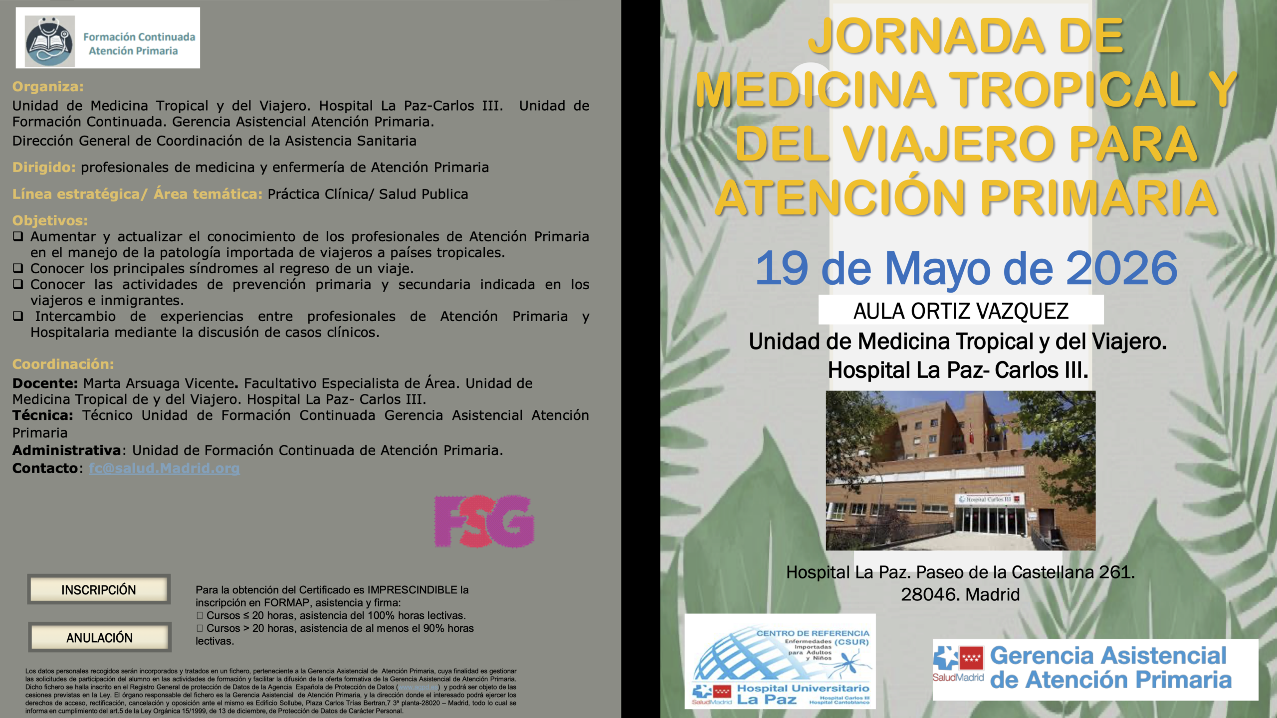 Jornada Tropical y del Viajero para Atención Primaria